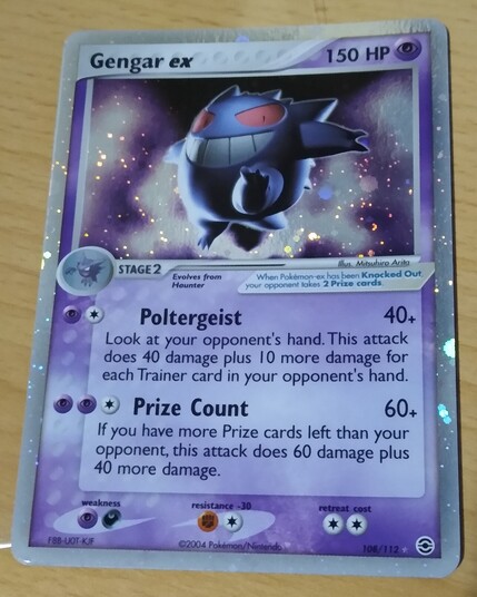 My Gengar EX Pokémon card (108/112) from the EX FireRed & LeafGreen set