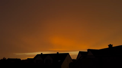 orange sky after thunderstorm