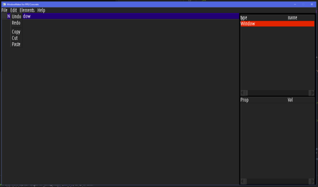 Retro GUI with a popup menu having a separator item.