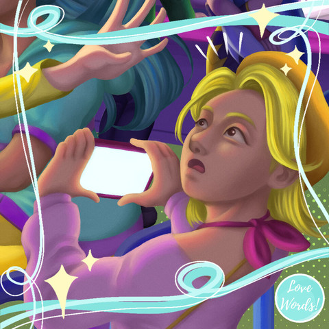 A preview of a zine piece. Kagamine Rin seems to be surprised at something coming above her.