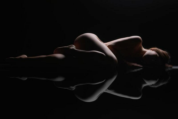 Sensual and erotic nude woman posing naked