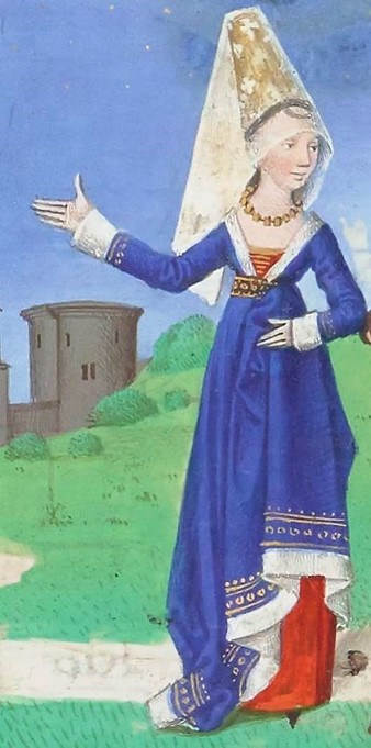 drawing of a medieval woman