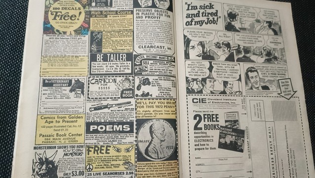 Many ads from a 1975 Marvel comic