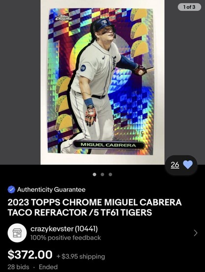 Spent 5x what the A’s did on Miggy’s retirement gift on this one Miggy baseball card (more in caption)