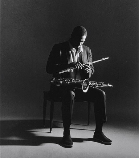 John Coltrane, NYC, May 6, 1965.  Photo by Chuck Stewart.