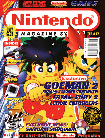 front cover for Nintendo Magazine System 17 - February 1994 (UK) featuring Goemon 2 on Super Nintendo