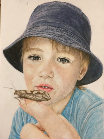 My Son and Moth
Drawing with Color Pencils, Pastels, Coal.
July 2023
Author: Diana Nagory
H: 297mm
W: 210mm