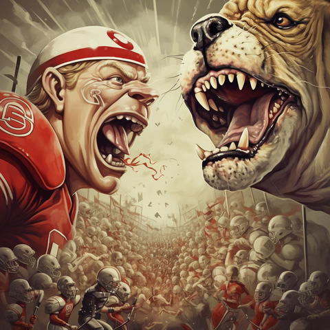 Football Huskers vs. Football Bulldogs of LA Tech.