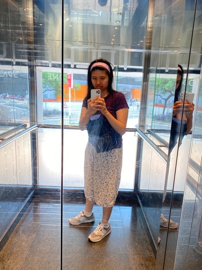 Selfie in a lift, Metro City Plaza, Po Lam (part of Sai Kung district, eastern part of Hong Kong)