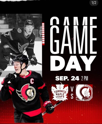 [Ottawa Senators Instagram] â€œGooooood Morning #Sens fans! Preseason hockey starts TODAY!!â€�
