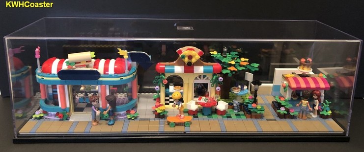 #LEGO Friends sidewalk scene in the 62x18 display base / case