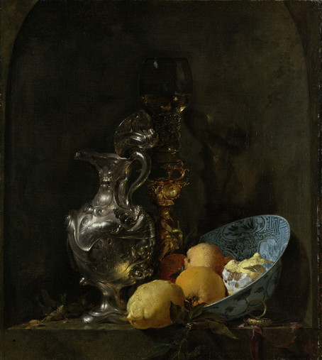 Still Life with a Silver Jug and a Porcelain Bowl, Willem Kalf, 1655 - 1660