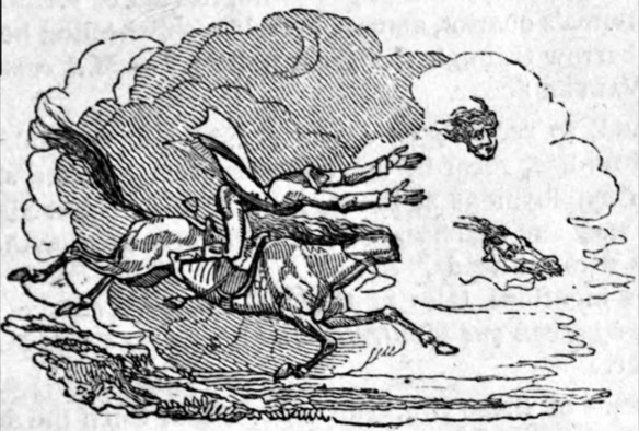 Dullahan, the headless horseman. From Thomas Crofton Croker, Fairy Legends and Traditions of the South of Ireland (3rd ed., 1834)