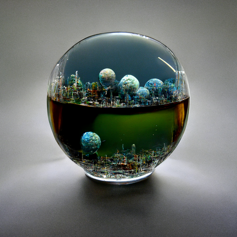 A generative image of a bubble world.