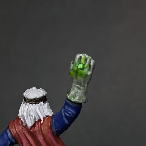 Close up of the ringed glove.