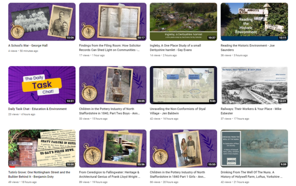 Screen grab of All About That Place talks on the Society of Genealogists' YouTube channel.