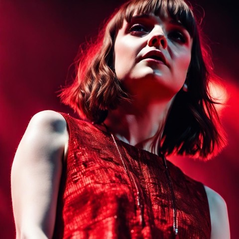 21st century music art: Lauren Mayberry in red