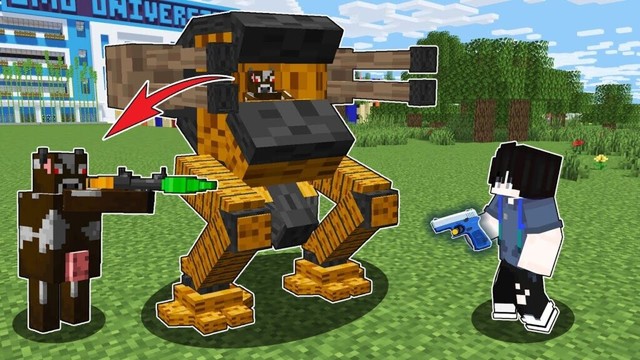 The Battle of MECH COW and EVIL COW in Minecraft | OMO City