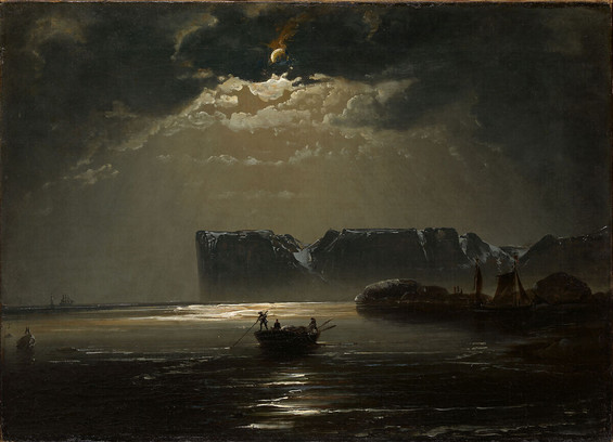 Boats in the moonlight Nineteenth century Marine painting