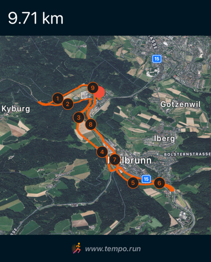Today’s training map from the Tempo app