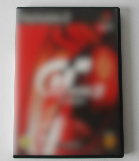 Game case with blurred cover.