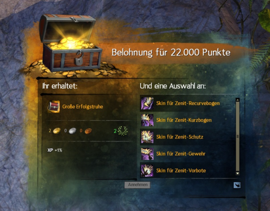 Screenshot: Reward for getting 22000 points.