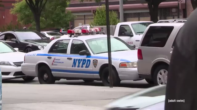 Short funny and fake video of a NYPD car parked in a street of NY. A whitee man in his 40's carrying a cinderblock throws it through the window of the com car, then smashes the windows with an iron bar while all the bystanders are looking at him incredulous. Then comes a black cop in uniform asking him "what are you doing ?" adding "that looks so cool" then the white man says "come, help me out, it's fun" the rest of the vodeo shows the two of them smasing the car and jumping on it while methodically breaking the cop car.