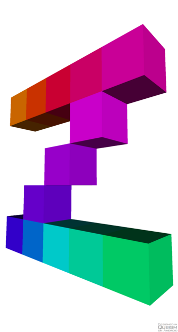 A 3 dimensional rainbow capital letter Z