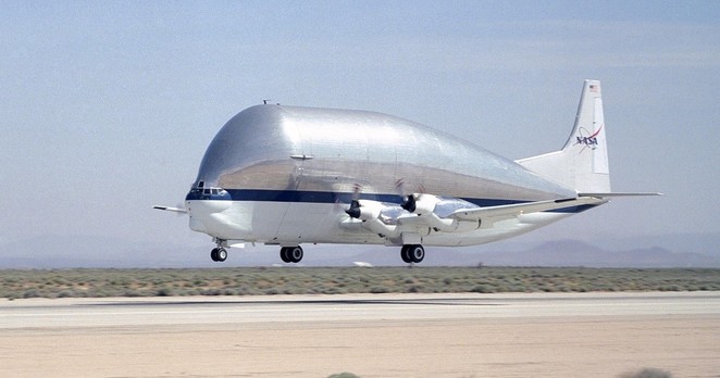 an Aero Spacelines Super Guppy. An airplane that looks like the love child of an airplane and a whale. An extremely goofy looking and lovable plane.