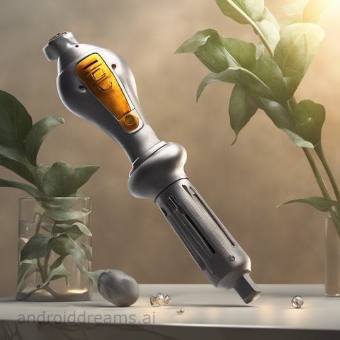 An image generated by Stable Diffusion, with the prompt "Matte painting of a screwdriver, art-deco, bloom, trending on artstation, god rays"
