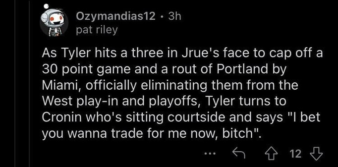 The “writing Tyler Herro fanfiction” stage of grief