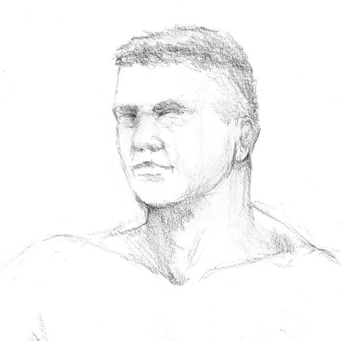 pencil drawing of male head