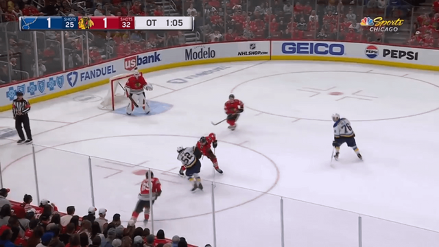CHI [2] - 1 STL Bedard feeds Athanasiou for the OT winner and his second assist of the night