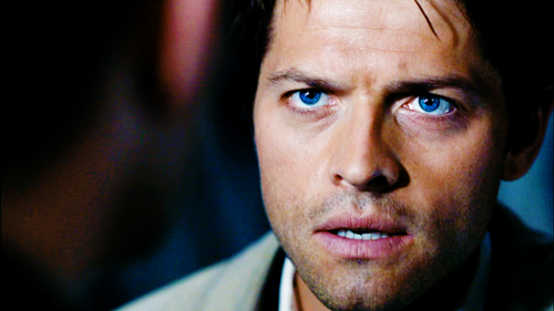 Castiel - head shot - he seems angry, and his eyes are so blue.