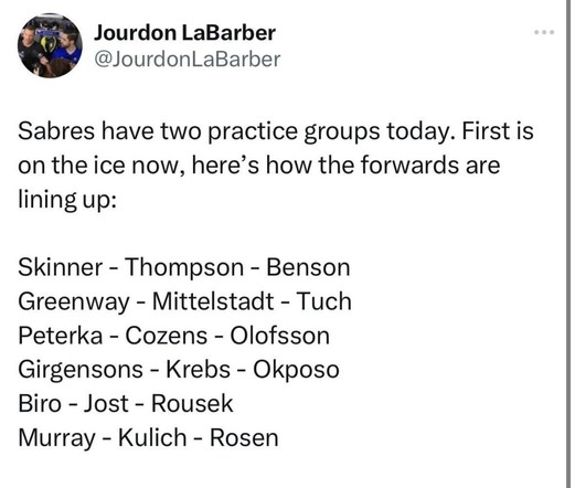 [LaBarber] Sabres lines at practice