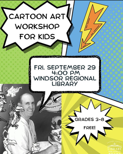 Cartooning windsor library workshop 9-29-23

Visit https://events.sonomalibrary.org/events/upcoming?keywords=cartoon to find our all my 2023 workshops in the area @sonomalibrary 

#library #sonomalibrary #sonomacounty #cartoonworkshop #kidsworkshop #workshop #youthworkshop