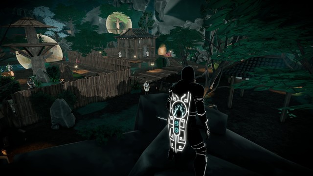 Aragami looking for the best path to exit the area.