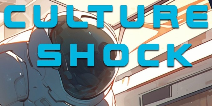 'Culture Shock' short story cover - a human astronaut angrily confronts an alien made of protoplasm