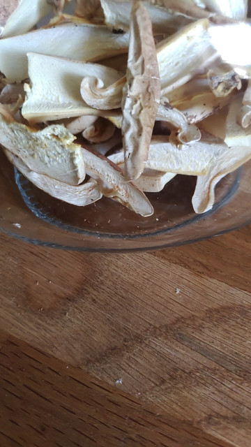 Dried mushrooms in a glass