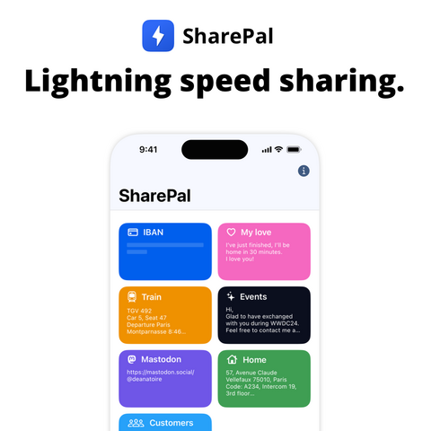 SharePal
Lightning speed sharing.