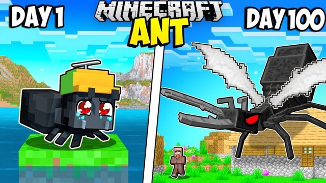 I Survived 100 Days as an ANT in Minecraft