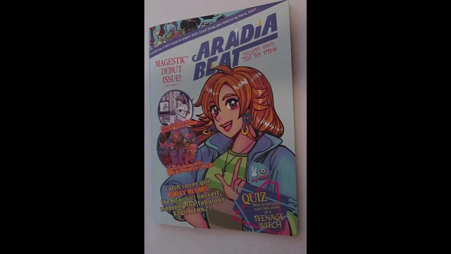 Video showing off how the Aradia Beat magazine looks. A hand comes in from the left to open the book and let it flip on its own until it reaches the cover.