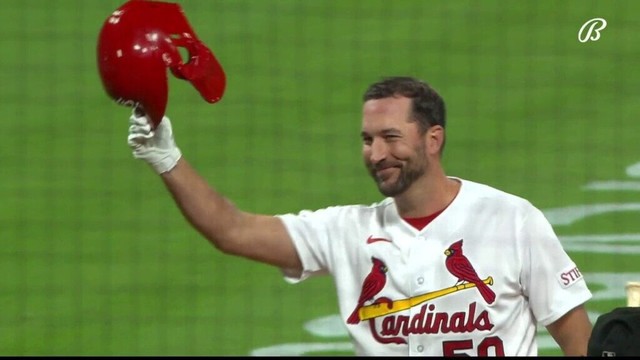 [STL Sports Central] What a moment! Adam Wainwright gets an at-bat in his final homestand.