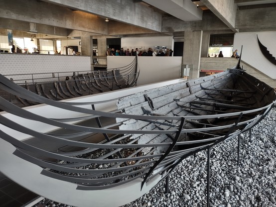 one of the one thousand year old Viking ships on display in Roskilde, Denmark