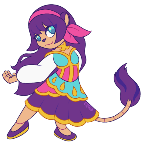 a purple lioness like animatronic dancing