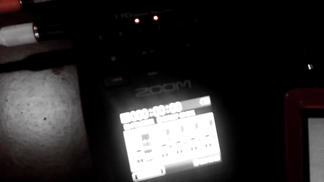 My hand pressing record on a Zoom H6. 
Then I start nanoloop on a GBA.

4 to the floor bass drum and a bass that comes in between. Snare and Hi-Hats enter the game. 

Fade to black and a small delay.