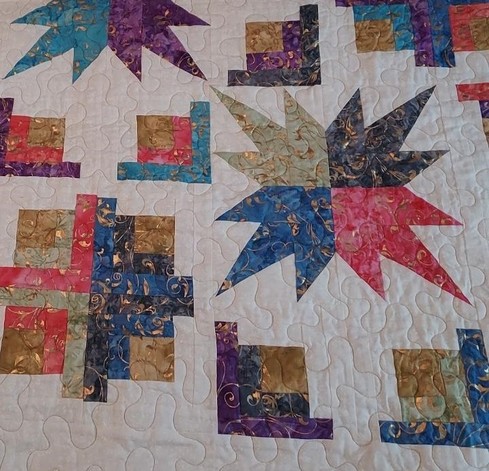 a close-up of the quilt