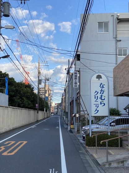Early-autumn morning mood on a side street in the Itabashi ward of Tokyo, Japan.