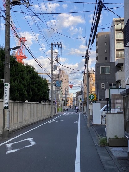 Early-autumn morning mood on a side street in the Itabashi ward of Tokyo, Japan.