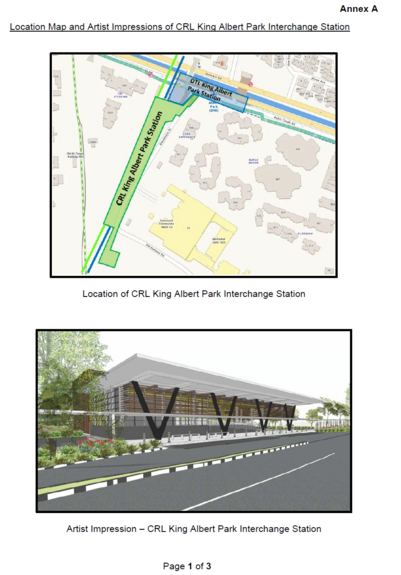 Annex A
Location Map and Artist Impressions of CRL King Albert Park Interchange Station